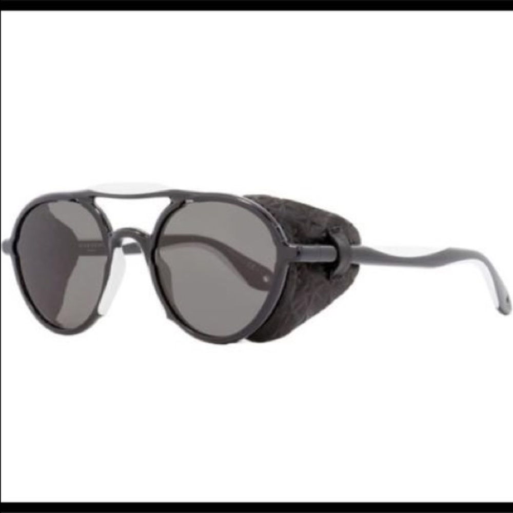 GivenchyRound Acetate & Rubber Sunglasses w/Star Leather Blinkers.